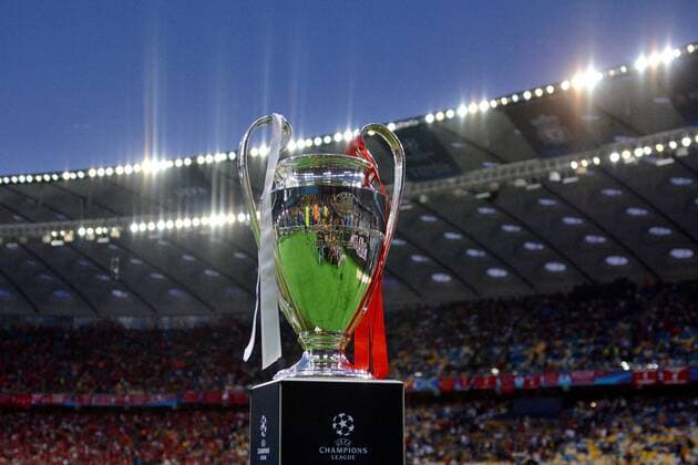 Ukraine: Real Madrid vs Liverpool - UEFA Champions KYIV, UKRAINE - MAY 26, 2018: General view of the Champions League trophy before the match UEFA Champions League Final between Real Madrid and Liverpool at NSC Olympic Stadium Kiev Kiev Ukraine NSC Olympic Stadium  AlexandrxGusevx xPacificxPress