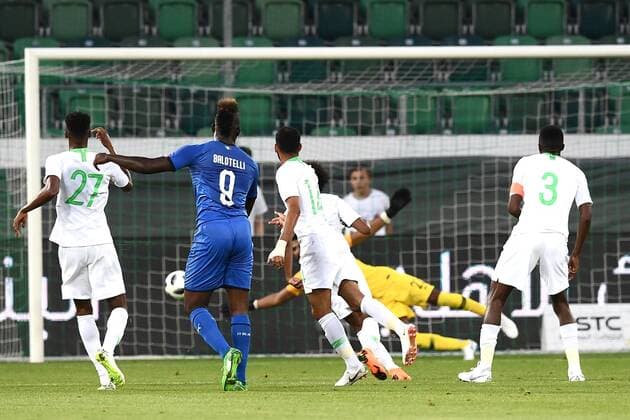Mg San Gallo (Svizzera) 28 05 2018 - amichevole Arabia Saudita-Italia foto Matteo Gribaudi Image nella foto: gol Mario Balotelli 