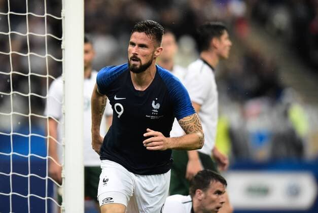 But de Olivier Giroud ( France ) FOOTBALL : France vs Irlande - Match Amical - Saint Denis - 28 05 2018 FedericoPestellini Panoramic 