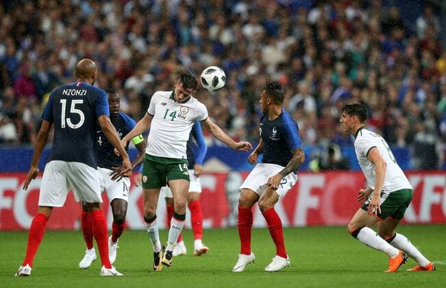 International Friendly Länderspiel Stade de France, Paris, France 28 5 2018 France vs Republic of Ireland Ireland™s Alan Browne with Corentin Tolisso of France Alan Browne with Corentin Tolisso 28 5 2018  Copyright: x©INPHO RyanxByrnex RB3_6858