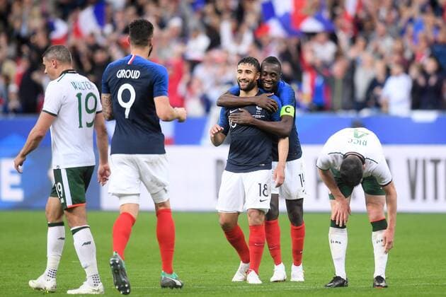 18 NABIL FEKIR (FRA) - 14 BLAISE MATUIDI (FRA) - JOIE FOOTBALL : France vs Republique d Irlande - Match de preparation - 28 05 2018 FEP Panoramic 