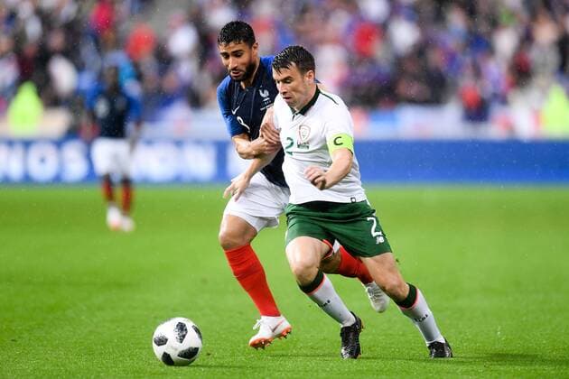 18 NABIL FEKIR (FRA) - 02 SEAMUS COLEMAN (IRL) FOOTBALL : France vs Republique d Irlande - Match de preparation - 28 05 2018 FEP Panoramic 