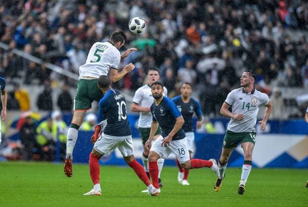 Shane Duffy ( Irlande) - Kylian Mbappe (France) FOOTBALL : France vs Irlande - Match Amical - Saint Denis - 28 05 2018 FedericoPestellini Panoramic 