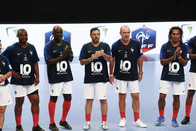 Lilian Thuram Vincent Candela Alain Boghossian Christian Karembeu FOOTBALL : France 98 vs Academie United - 10ans Academie Bernard Diomede - 29 05 2018 GwendolineLeGoff Panoramic 