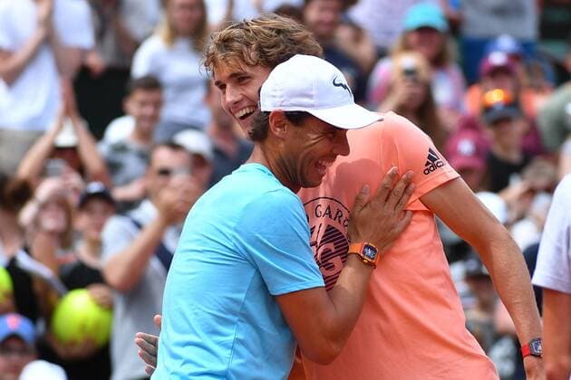 Bilder des Tages - SPORT Alexander Zverev (Ger) and Rafael Nadal (Esp) TENNIS : Roland Garros 2018 - Internationaux de France - 29 05 2018 AntoineCouvercelle Panoramic 