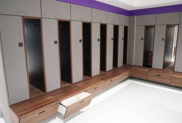 SOCCER - BL, A.Wien, Generali Arena photo shoot VIENNA,AUSTRIA,30.MAY.18 - SOCCER - tipico Bundesliga, FK Austria Wien, Generali Arena photo shooting. Image shows the dressing room. GEPAxpictures xChristianxOrt