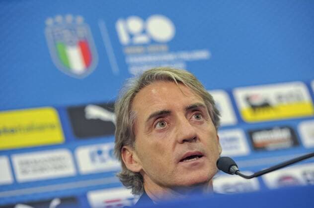 Roberto Mancini (selectioneur de l equipe d Italie) FOOTBALL : Conference de presse - Italie - Match amical - Nice - 31 05 2018 NorbertScanella Panoramic 