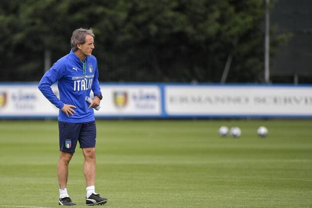 Photo Marco Alpozzi - LaPresse June 03, 2018 Vinovo (Italy) Trainig session of the Italian national football team at the Vinovo Traing Center before trying match with Nederland In the pic: Mancini  Copyright: xMarcoxAlpozzi LaPressex