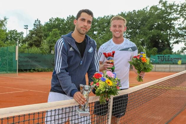Laslo Urrutia Fuentes - Verbandsvizemeister 2018 (TC 1899 Blau-Weiss Berlin) und Niclas Braun - Verbandsmeister 2018 (TC 1899 Blau-Weiss Berlin), Verbandsmeisterschaften des TVBB (Damen und Herren) - Finale, Berlin, 03.06.2018,