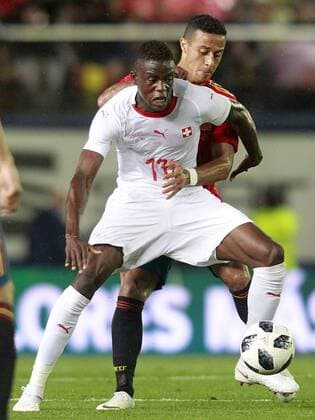 Spain s Thiago Alcantara (r) and Switzerland s Denis Zakaria during International Friendly Länderspiel match. June 3,2018.  (2018060320)