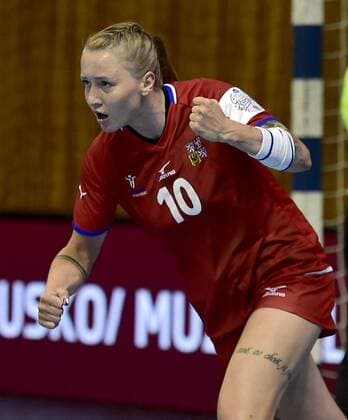 Czech PETRA MANAKOVA in action during the final game Czech Republic vs. Slovenia in Group 5 of the women s European handball championship in Most, Czech Republic, June 3, 2018. (CTKxPhoto OndrejxHajek) CTKPhotoP201806030508101  HAJ 01