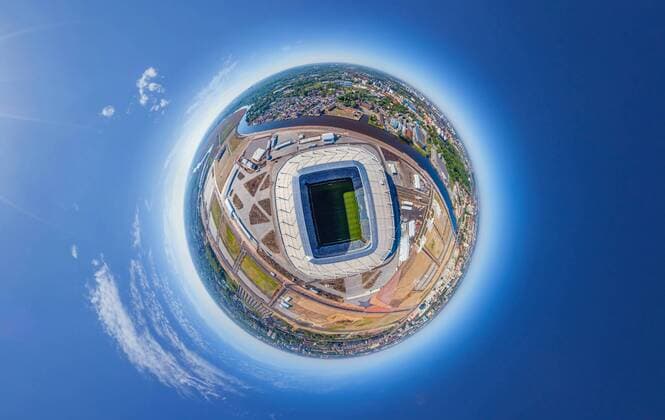 WM 2018 Sportstätte, Kaliningrad-Stadion, Kaliningrad Aerial image of the Kaliningrad Stadium, Russia. AirPanoxLLC 