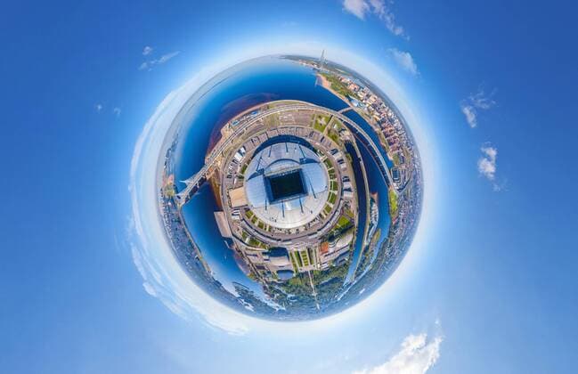 WM 2018 Sportstätte, Sankt-Petersburg-Stadion, Sankt Petersburg Aerial image of Saint Petersburg Stadium, Russia. AirPanoxLLC 