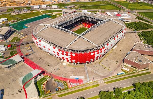 WM 2018 Sportstätte, Spartak-Stadion, Moskau Aerial image of Spartak Stadium (Otkritie Arena), Moscow, Russia. AirPanoxLLC 