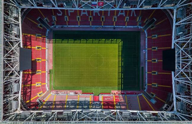WM 2018 Sportstätte, Spartak-Stadion, Moskau Aerial image of Spartak Stadium (Otkritie Arena), Moscow, Russia. AirPanoxLLC 