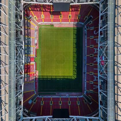 WM 2018 Sportstätte, Spartak-Stadion, Moskau Aerial image of Spartak Stadium (Otkritie Arena), Moscow, Russia. AirPanoxLLC 