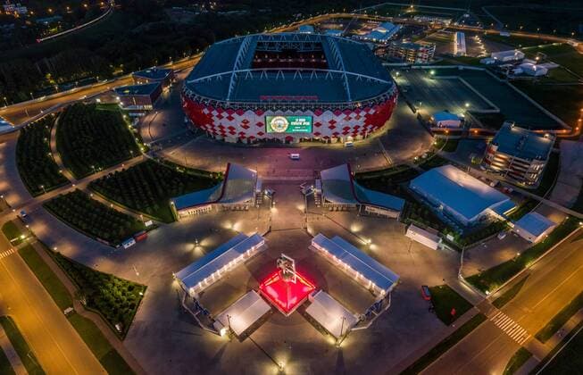 WM 2018 Sportstätte, Spartak-Stadion, Moskau Aerial image of Spartak Stadium (Otkritie Arena), Moscow, Russia. AirPanoxLLC 
