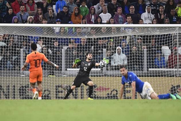 Photo LaPresse - Fabio Ferrari June 4, 2018 Turin ( Italy ) Italy vs Netherlands - friendly match - Allianz Arena Stadium of Turin. in the pic:Mattia Perin (Italy)  Copyright: xLaPresse FabioxFerrarix