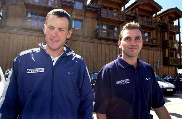 TDF03- - COURCHEVEL, France : (Tour de France 2000,cycling) : Lance ARMSTRONG and Johan BRUYNEEL NO USE by DE MORGEN - LLB DH - Vers L Avenir Photo Belga-Reporters Michel GOUVERNEUR MICHELxGOUVERNEUR  x493698x