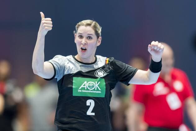 GER, Handball Laenderpiel Damen, Deutschland vs Polen 06.06.2018, Olympiahalle , Muenchen, GER, Handball Laenderpiel Damen, Deutschland vs Polen, im Bild Jubel bei Marlene Zapf (Deutschland 2)