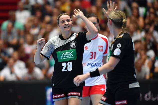 Franziska MUELLER (GER), Jubel,Freude,Begeisterung, Aktion. Handball Laenderspiel der Frauen. Deutschland (GER)-Polen(POL) 30-29 am 06.06.2018 Olympiahalle in Muenchen.