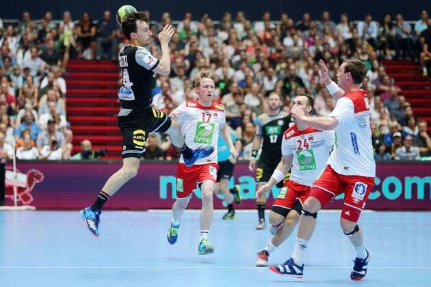 Patrick Groetzki (GER) waehrend dem Laenderspiel der Handball Maenner zwischen Deutschland und Norwegen am 06.06.18 in der Olympiahalle Muenchen. Testspiel, Handball Maenner Deutschland - Norwegen Muenchen Copyright: xEIBNER MarcelxEngelbrechtx EP_MET