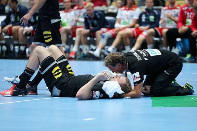 Bilder des Tages - SPORT Julius Kuehn (GER) waehrend dem Laenderspiel der Handball Maenner zwischen Deutschland und Norwegen am 06.06.18 in der Olympiahalle Muenchen. Testspiel, Handball Maenner Deutschland - Norwegen Muenchen Copyright: xEIBNER MarcelxEngelbrechtx EP_MET