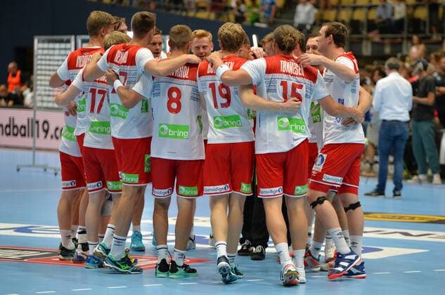 06.06.2018, xemx, Handball Testspiel, Deutschland - Norwegen, emspor, Team Norwegen nach dem Sieg Muenchen