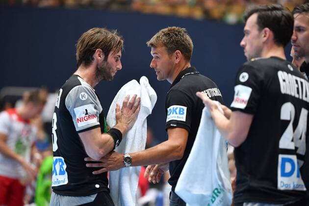 Christian PROKOP ,Bundestrainer,Trainer (GER) mit Uwe GENSHEIMER,GER. Handball Laenderspiel der Maenner Deutschland (GER)-Norwegen (NOR) 25-30. am 06.06.2018 Olympiahalle in Muenchen.