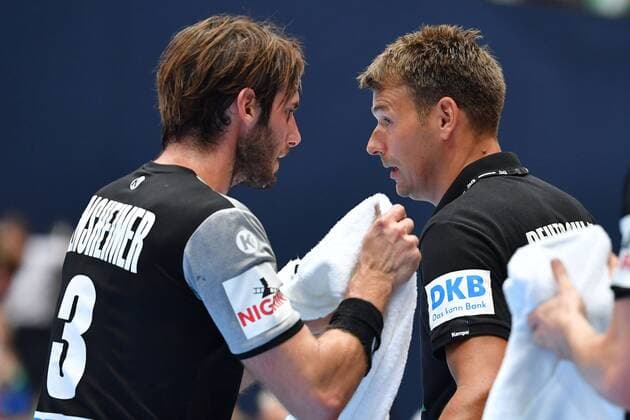 Christian PROKOP ,Bundestrainer,Trainer (GER) mit Uwe GENSHEIMER,GER. Handball Laenderspiel der Maenner Deutschland (GER)-Norwegen (NOR) 25-30. am 06.06.2018 Olympiahalle in Muenchen.