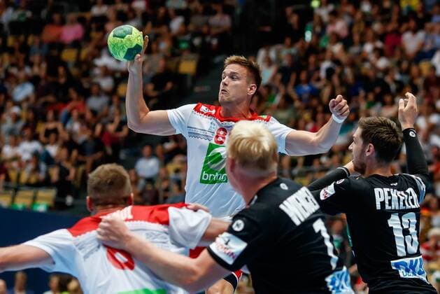 Muenchen, Deutschland, 06.06.2018, Handball Laenderspiel der Maenner, Deutschland - Norwegen, Espen Lie Hansen (NOR) in Aktion ( DeFodi507