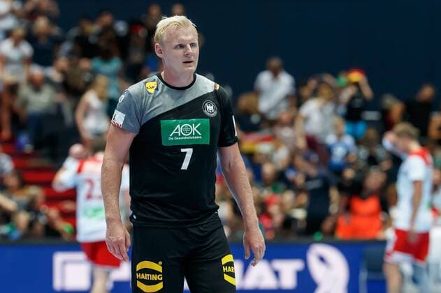 Muenchen, Deutschland, 06.06.2018, Handball Laenderspiel der Maenner, Deutschland - Norwegen, Patrick Wiencek (GER) schaut ( DeFodi507