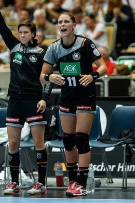 Muenchen, Deutschland, 06.06.2018, Handball Laenderspiel der Frauen, Deutschland - Polen, Xenia Smits (GER) gestikuliert, gestik ( DeFodi507