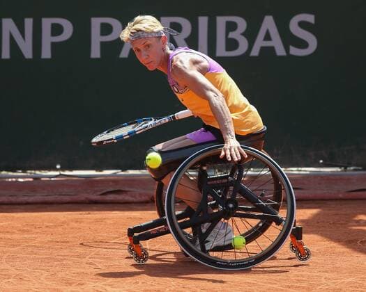 SABINE ELLERBROCK (GER) Rollstuhl Wettbewerb, Wheelchair Tennis - French Open 2018 - Grand Slam ATP Tennis Herren WTA Tennis Damen ITF - Roland Garros - Paris - - France - 7 June 2018. Copyright: xJuergenxHasenkopfx