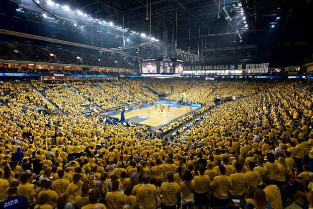 Basketball Berlin 07.06.2018 easyCredit-BBL 1. Bundesliga Saison 2017 2018 Playoffs Finale Spiel 2 Alba Berlin - FC Bayern München Mercedes-Benz-Arena Sportstätte