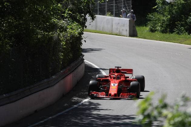 8th June 2018, Circuit Gilles-Villeneuve, Montreal, Canada; Canadian Formula One Grand Prix, Friday free practice; Scuderia Ferrari, Sebastian Vettel  ActionPlus12034256 Octane