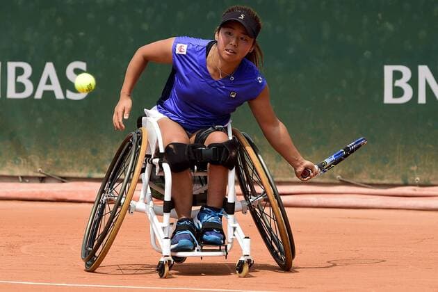 Yui Kamiji (jpn) TENNIS : Internationaux de France de Roland Garros 2018 - Finale Femmes Fauteuil - Paris - 09 06 2018 JBAutissier Panoramic 