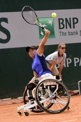 Yui Kamiji (jpn) TENNIS : Internationaux de France de Roland Garros 2018 - Finale Femmes Fauteuil - Paris - 09 06 2018 JBAutissier Panoramic 