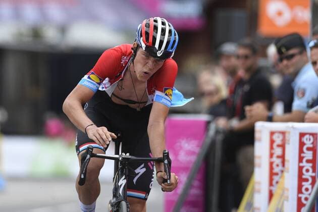LA ROSIERE ESPACE SAN BERNARDO, FRANCE - JUNE 9 : JAKOBSEN Fabio of Quick-Step Floors during stage 6 of the 70th edition of the Criterium du Dauphine Libere cycling race, a stage of 110 kms between Frontenex and La Rosiere Espace San Bernardo on June 09, 2018 in La Rosiere Espace San Bernardo, France, 9 06 2018 ( Motordriver Kenny Verfaillie - Photo by Vincent Kalut Photonews CYCLISME : 70eme edition du Criterium du Dauphine -rontenex to La Rosiere - 09 06 2018 PhotoNews Panoramic 