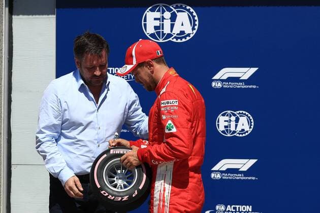9th June 2018, Circuit Gilles-Villeneuve, Montreal, Canada; Canadian Formula One Grand Prix, qualification; Scuderia Ferrari, Sebastian Vettel takes pole and the pole trophy  ActionPlus12035033 Octane