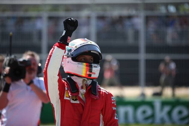 Photo4 LaPresse 09 06 2018 Montreal, Canada Grand Prix Formula One Canada 2018 In the pic: Sebastian Vettel (GER) Scuderia Ferrari SF71H celebrates his pole position  Copyright: xPhoto4 LaPressex