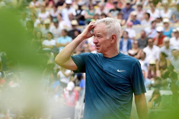 John McEnroe (usa) TENNIS : Internationaux de France de Roland Garros 2018 - Finale trophee des legendes messieurs - Paris - 10 06 2018 JBAutissier Panoramic 