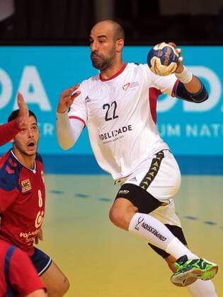 10.06.2018 Nis Serbia-Portugal EHF European qualify play off men s handball Joao Ferraz(R) Portugal, Mladen Krsmancic(L) Serbia : 