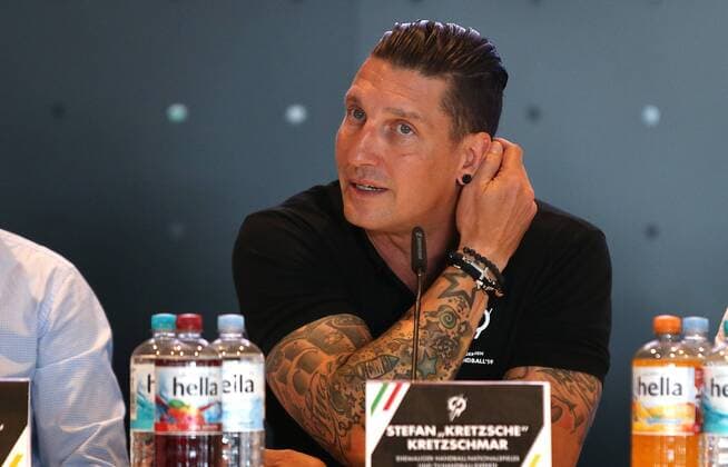 Berlin, Mercedes-Benz-Arena , 11.06.18, Vorstellung der Berliner Handball-WM-Botschafter anlaesslich der Handball Weltmeisterschaft 2019 Bild: Ex-Handball-Nationalspieler Stefan Kretzschmar Vorstellung der Berliner Handball-WM-Botschafter