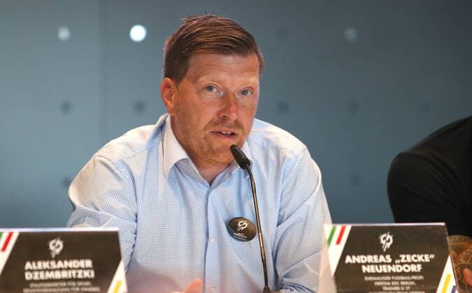 Berlin, Mercedes-Benz-Arena , 11.06.18, Vorstellung der Berliner Handball-WM-Botschafter anlaesslich der Handball Weltmeisterschaft 2019 Bild: Ex-Herthaner Mittelfeldspieler Andreas Neuendorf Vorstellung der Berliner Handball-WM-Botschafter