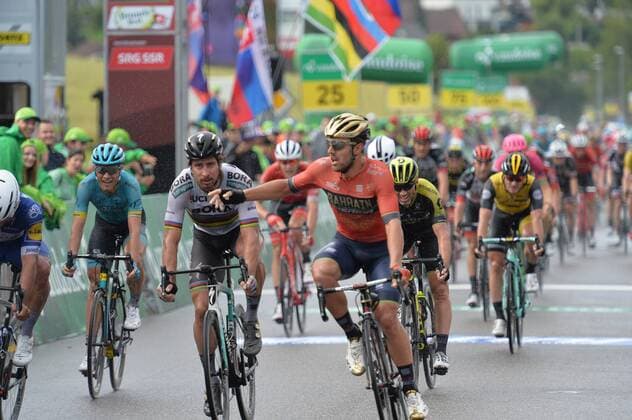 11-06-2018 Tour De Suisse; Tappa 03 Oberstammheim - Gansingen; 2018, Bahrain - Merida; 2018, Bora - Hansgrohe; Colbrelli, Sonny; Sagan, Peter; Gansingen; 