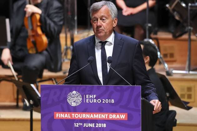 Michael Wiederer ( President EHF ) HANDBALL : Tirage au Sort Euro 2018 - Maison de la Radio - 12 06 2018 GwendolineLeGoff Panoramic 