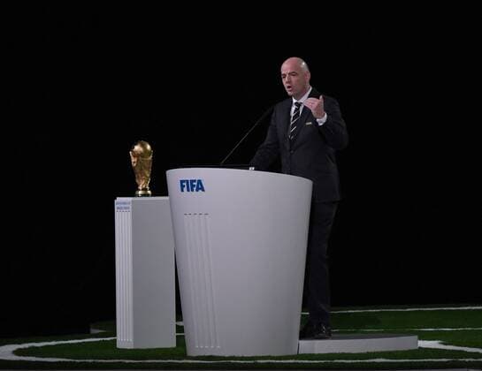 Fussball, Herren, Saison 2017 18, Ein Tag vor Beginn der Weltmeisterschaft in Russland, 68. FIFA-Kongress im Moskauer Expocenter, Rede von FIFA-Präsident Gianni Infantino, 13.06. 2018, Copyright: xMatthiasxKochx