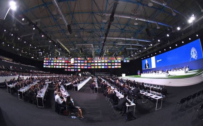 Fussball, Herren, Saison 2017 18, Ein Tag vor Beginn der Weltmeisterschaft in Russland, 68. FIFA-Kongress im Moskauer Expocenter, Übersicht, 13.06. 2018, Copyright: xMatthiasxKochx