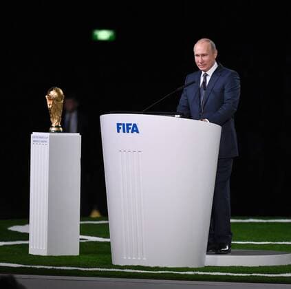Fussball, Herren, Saison 2017 18, Ein Tag vor Beginn der Weltmeisterschaft in Russland, 68. FIFA-Kongress im Moskauer Expocenter, Russland Präsident Wladimir Putin, 13.06. 2018, Copyright: xMatthiasxKochx
